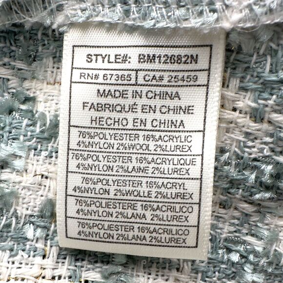 BB Dakota Steve Madden Geek Chic Sea Mist Plaid Jacket Blazer Size Large - Picture 7 of 10